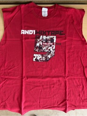 AND1 Mixtape Volume Five Red Graphic Tee XL